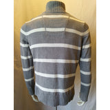American Eagle1/4 Zip sweater Mens Large Gray Striped Long Sleeve Cotton