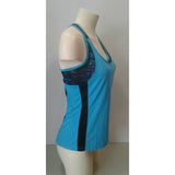 Champion Womens Size Small Blue Black Workout Racerback Tank Top w/ Built In Bra
