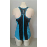 Champion Womens Size Small Blue Black Workout Racerback Tank Top w/ Built In Bra