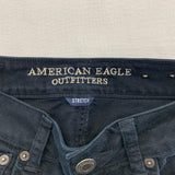 American Eagle Outfitters Women's Black Hi-Rise Festival Stretch Jean Ripped and Destressed Shorts Size 0 Cotton