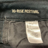 American Eagle Outfitters Women's Black Hi-Rise Festival Stretch Jean Ripped and Destressed Shorts Size 0 Cotton