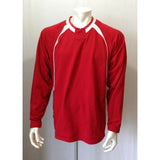 Easton Sweatshirt Men's Medium Red V Neck Long Sleeve 100% Polyester Pullover