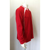 Easton Sweatshirt Men's Medium Red V Neck Long Sleeve 100% Polyester Pullover