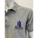 Western University Men's Medium Gray Short Sleeve Pique Polo Shirt