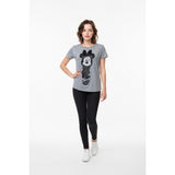 Disney Minnie Mouse Tee Graphic Women's Short Sleeve Gray T Shirt Size XS