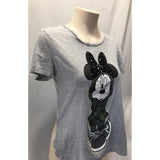 Disney Minnie Mouse Tee Graphic Women's Short Sleeve Gray T Shirt Size XS