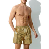 Casey Kevin Men's Metallic Shorts with Pockets CK311253-Gold Lattice L nwt
