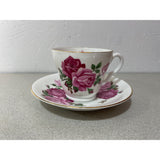 Stanley Fine Bone China England Teacup Saucer Set Pink Red Roses