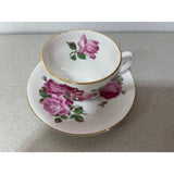 Stanley Fine Bone China England Teacup Saucer Set Pink Red Roses