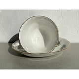 Queen Anne Teacup Saucer Set Vintage Bone China England Blue Green Pink floral