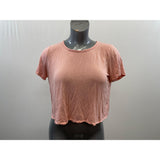 Talula Women's Cropped Open Wrap Back T Shirt Size Medium Light Salmon Short Sleeve