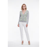 Tommy Hilfiger Beige Diamond Pattern Women's Long Sleeve Cardigan Sweater Size M