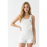 Bluenotes Women's Tomboy Small White Distressed Cotton/Spandex Jumper Shorts