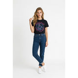 Fortnite Loot Llama Women's Graphic T Shirt Size Small Black Cotton Blend Crew Neck Tee