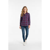 SWS Women's Pink Multi Coloured Plaid Long Sleeve Collared Button Up Shirt Size Small Cotton