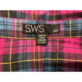 SWS Women's Pink Multi Coloured Plaid Long Sleeve Collared Button Up Shirt Size Small Cotton