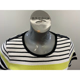 Les Collection Mat Women's Black Striped T Shirt Size Small Short Sleeve Cotton