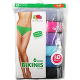 Fruit of the Loom Women's 6 Heathered Bikini Underwear (Pack of 6) NEW
