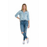 American Eagle Mom Jean Women's 00 Cotton Poly Ripped Distressed