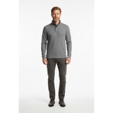 Field & Stream Men's Pullover Sweater Size Medium Gray Button Mock Neck Polyester