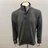 Field & Stream Men's Pullover Sweater Size Medium Gray Button Mock Neck Polyester
