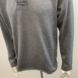 Field & Stream Men's Pullover Sweater Size Medium Gray Button Mock Neck Polyester
