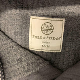 Field & Stream Men's Pullover Sweater Size Medium Gray Button Mock Neck Polyester