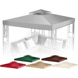 Gazebo Cover Replacement Canopy Top 12x12 Ft (3.6m x 3.6m) - Double Tier Top Steel Gray NEW