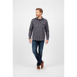 Dakota Plaid Button Up Shirt Men's Size Large Blue Gray Long Sleeve Cotton