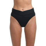 La Blanca LB2IG99-BLK Womens 8 Cross Over High Waist Bikini Bottom Black NWT