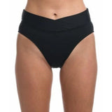 La Blanca LB2IG99-BLK Womens 8 Cross Over High Waist Bikini Bottom Black NWT