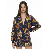Crest Women's Scrub Top Scarecrow Sunflower Themed Multi-color 100% Cotton Medium