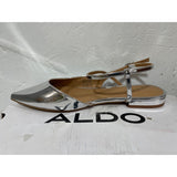 ALDO Womens Sarine Ballet Flat Silver Women's 7.5 Shoes NEW
