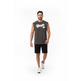 Firefly Men's X-Large Spell Out Sleeveless Dark Gray Embroidered Front Tank Top