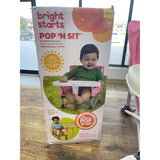 BRIGHT STARTS POP 'N SIT BOOSTER Chair, Pink 6M-3Y NEW