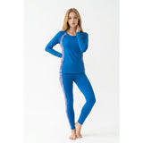 ACX Women's Blue Long Sleeve Scoop Neck Fitted Athletic Activewear Top Size M