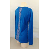 ACX Women's Blue Long Sleeve Scoop Neck Fitted Athletic Activewear Top Size M