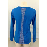 ACX Women's Blue Long Sleeve Scoop Neck Fitted Athletic Activewear Top Size M