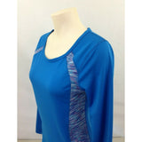 ACX Women's Blue Long Sleeve Scoop Neck Fitted Athletic Activewear Top Size M