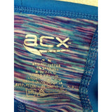 ACX Women's Blue Long Sleeve Scoop Neck Fitted Athletic Activewear Top Size M
