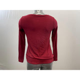 American Eagle Women's Soft & Sexy Plush T Shirt Size Small Burgundy V Neck Long Sleeve Tee