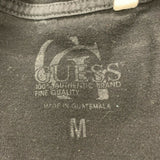 Guess T Shirt Women's Medium Black Front Print Crew Neck Short Sleeve Tee