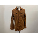 Amazon Essentials Men's Brown Button up Long Sleeve Slim Shirt Size XS Cotton Blend NEW