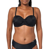 Panache SW1303  Anya Riva Twist Bandeau Underwire Bikini Top 34E Black NWT