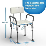 Medline Shower Chair with Back and Armrests NEW