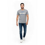 Tommy Hilfiger T Shirt Men's Large Gray Crew Neck Short Sleeve Spell Out Tee
