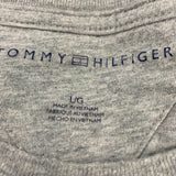Tommy Hilfiger T Shirt Men's Large Gray Crew Neck Short Sleeve Spell Out Tee