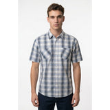 Urban Heritage Blue Black Plaid S/S Dual Pocket Button Up Men's Shirt Size Large