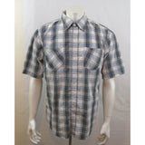 Urban Heritage Blue Black Plaid S/S Dual Pocket Button Up Men's Shirt Size Large