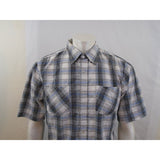 Urban Heritage Blue Black Plaid S/S Dual Pocket Button Up Men's Shirt Size Large
